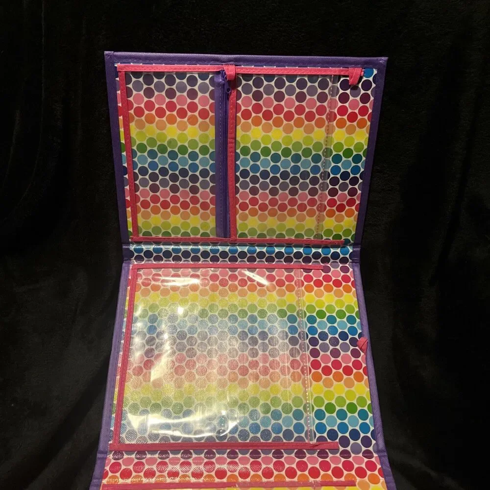 Lisa Frank TIKANNI HUSKY Trifold Portfolio Storage Case Folder School Art